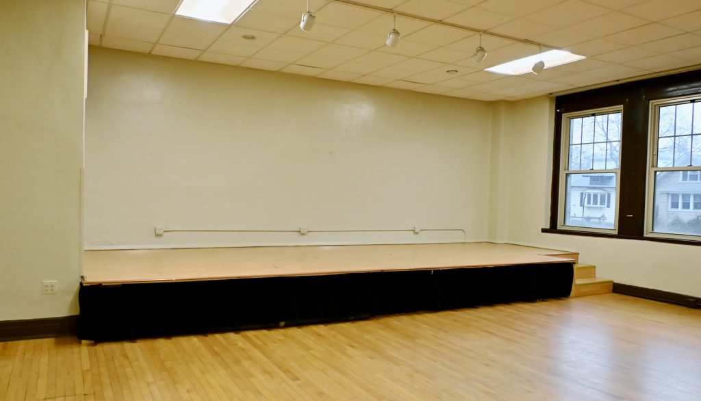 A close up of the small stage